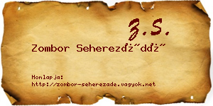 Zombor Seherezádé névjegykártya